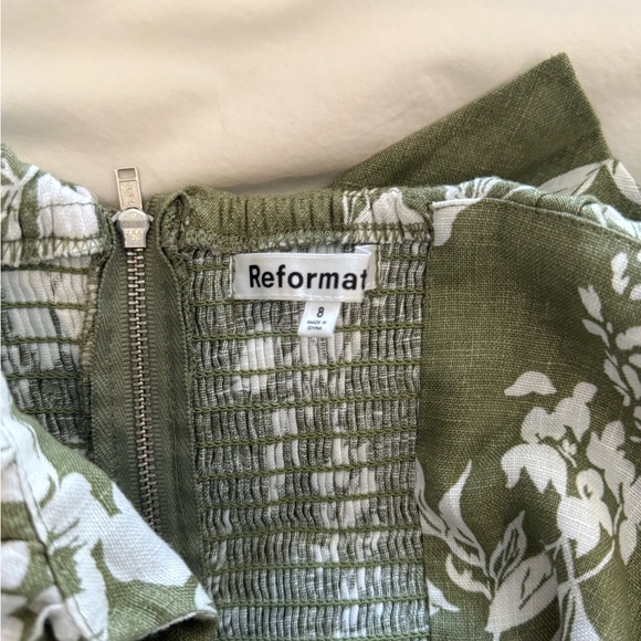 Reformation Baela Linen Midi Dress Size 8 - Picture 2 of 5